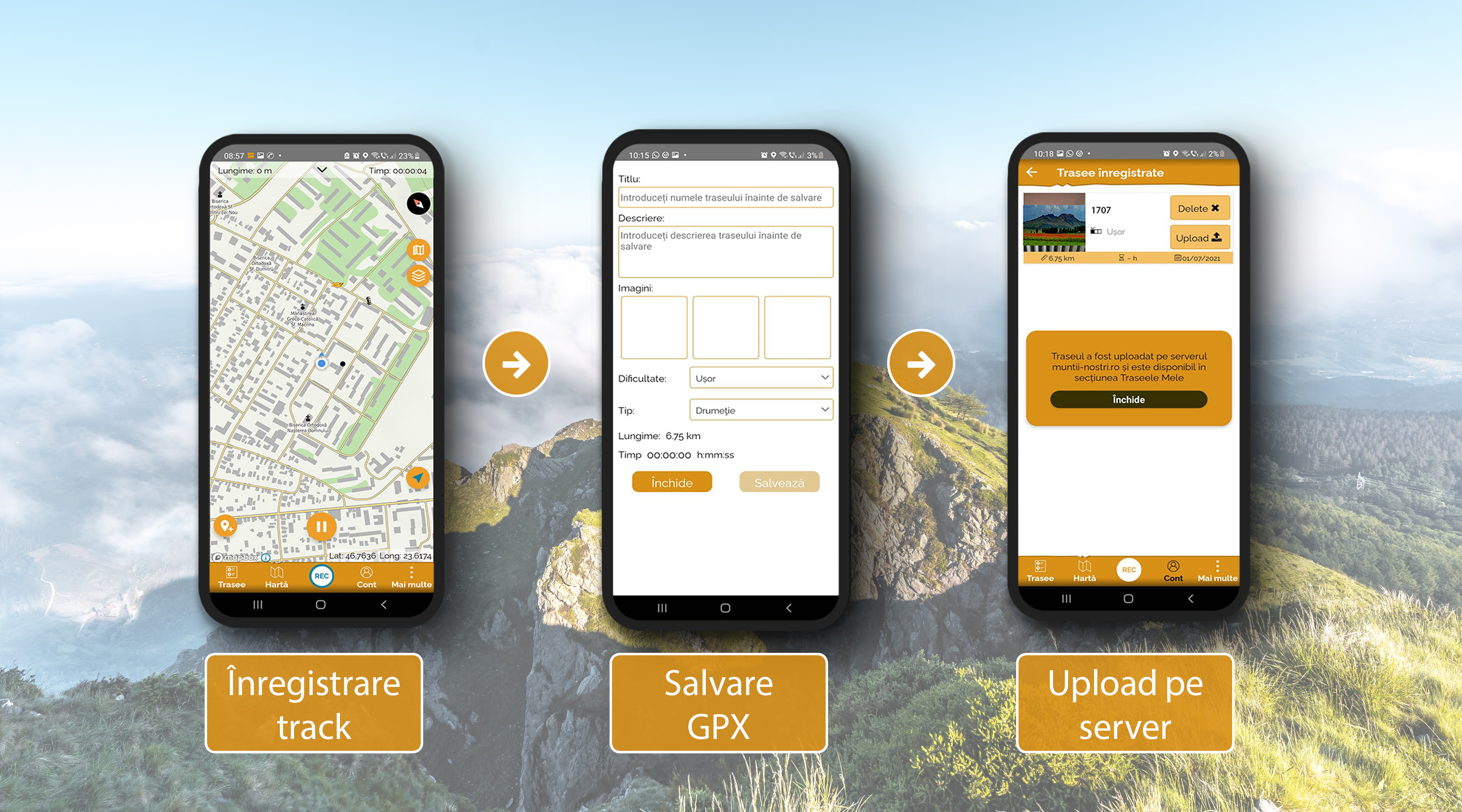  Functia inregistrare aplicatia Muntii Nostri